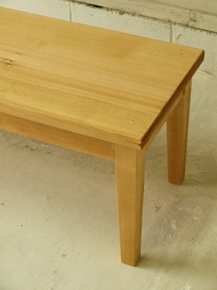 画像 ダイニングベンチ無垢材脚テーパード横150cm