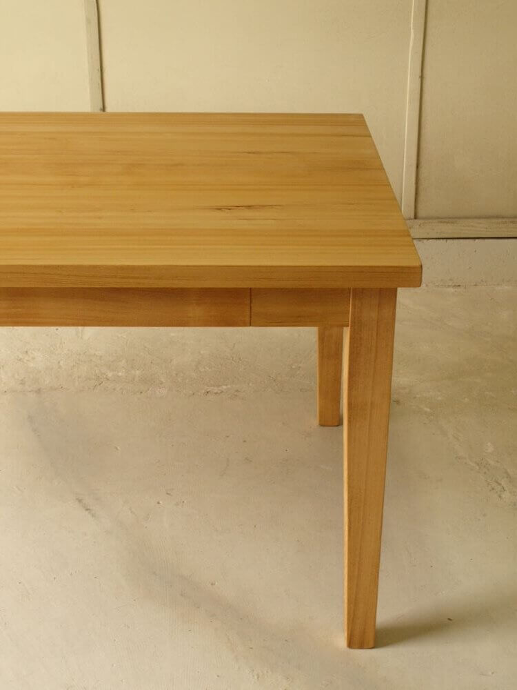 画像 ダイニングテーブル無垢材引き出し付脚テーパード