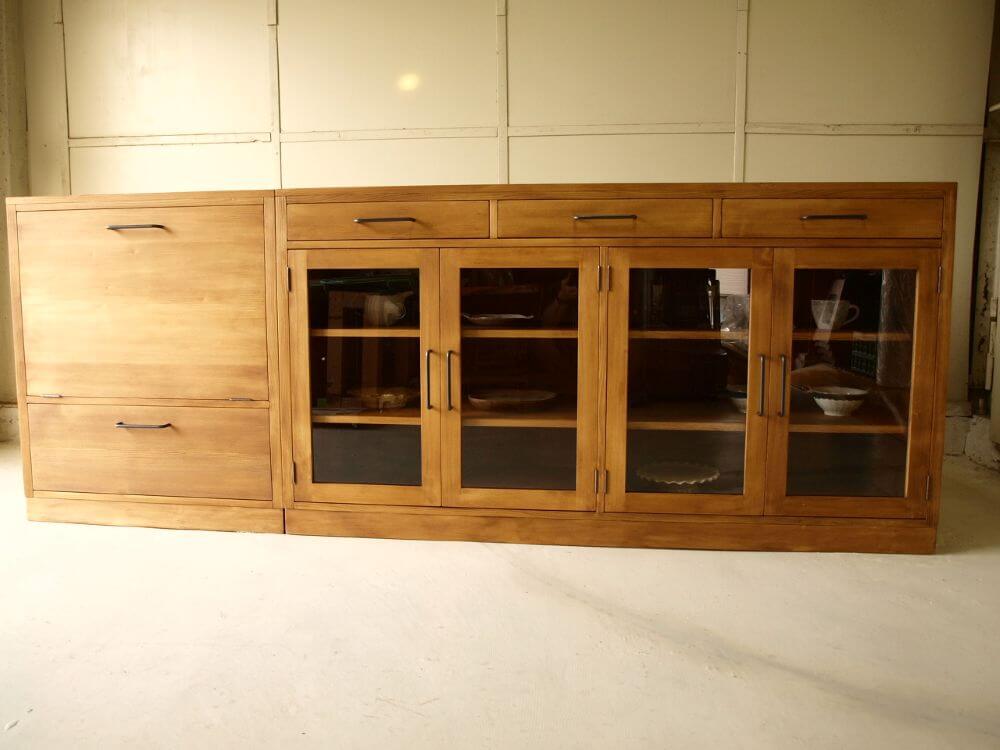 カップボードキッチンボード食器棚サイドボードロータイプ