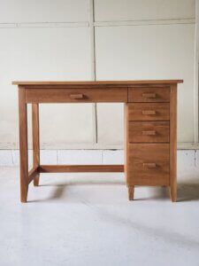 ワークデスク　勉強机　PC台　無垢家具　レトロ