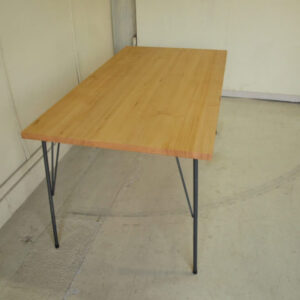 ダイニングテーブルアイアン001 150×72×80 無垢鉄脚モミの木-ホワイト