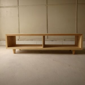 シンプル棚脚デザイン】無垢テレビボード横幅150cm｜デッキの出し入れ