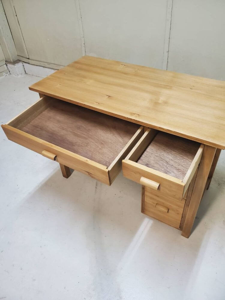 机ワークデスクPCデスク勉強机無垢材昭和レトロ