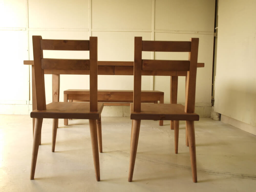 ダイニングテーブルセット オリジナル家具 椅子 ベンチ ｜ 無垢家具 