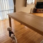 ダイニングテーブル無垢材脚引き出し付