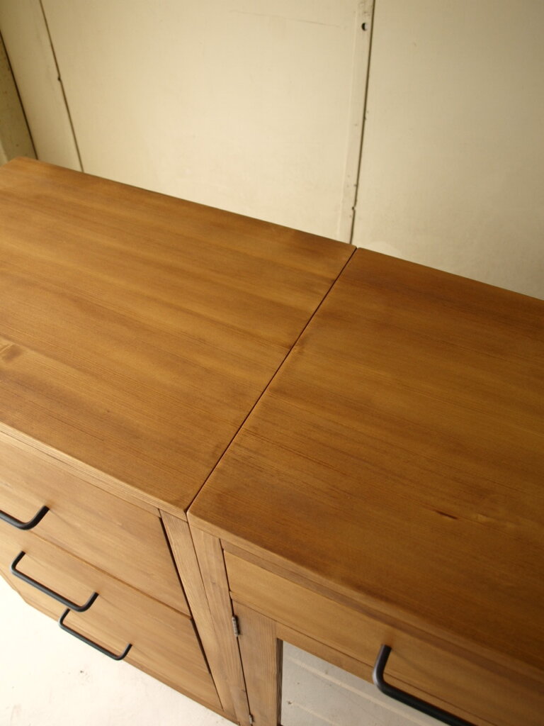 画像 サイドボードキッチンボード食器棚低いタイプロータイプ横200cm分割