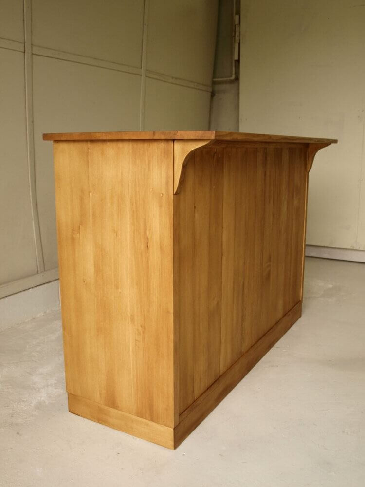 キッチンカウンター横125ｃｍテーブル無垢材アイアン取っ手