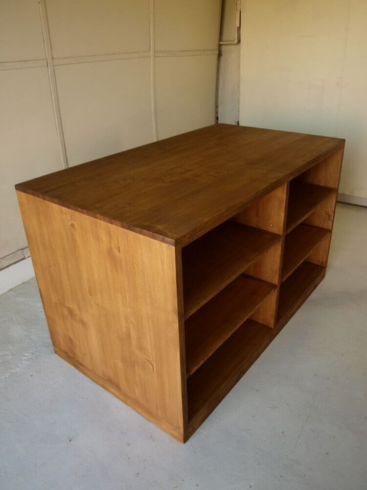 アイランドキッチンカウンターボード奥行80ｃｍガラス引き戸