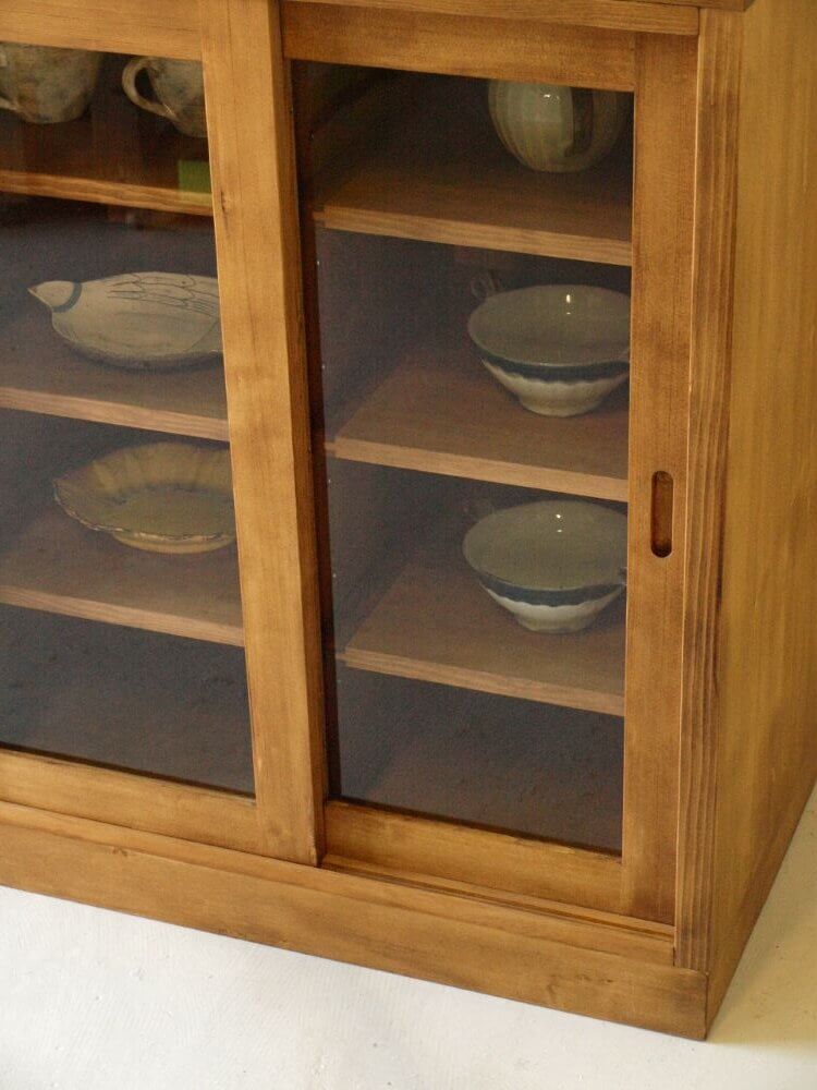 アイランドキッチンカウンターボード奥行80ｃｍガラス引き戸